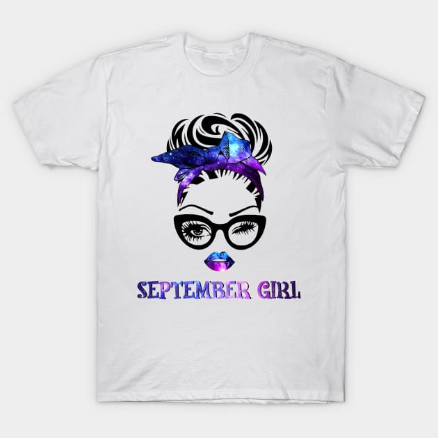 September Girl Galaxy T-Shirt by Vladis